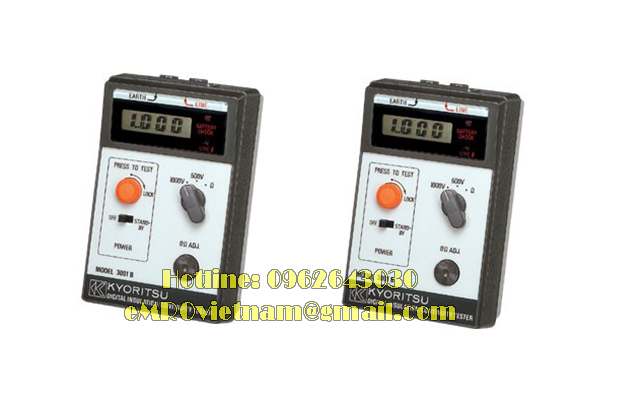 Đồng hồ đo điện trở cách điện, (Mêgôm mét), KYORITSU 3001B, K3001B (1000V200MΩ)